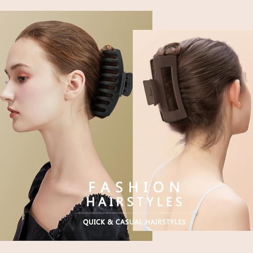 Image of ANNA CREATIONS 8 Pcs Korean Fashion Matte Hair Claw Clips Strong Hold Clutcher for Thick & Thin Hair Accessories Clutches for Women & Girls