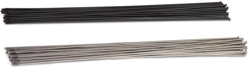 Fahrrad Stahlspeichen Speichenradius Edelstahl 14G Schwarz Silber Gerade Fahrradspeichen Messingnippel(14g Black 20pcs)