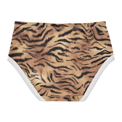 Little Girls' Soft Cotton Underwear Kids Breathable Comfort Tiger Print Panties Briefs Toddler2