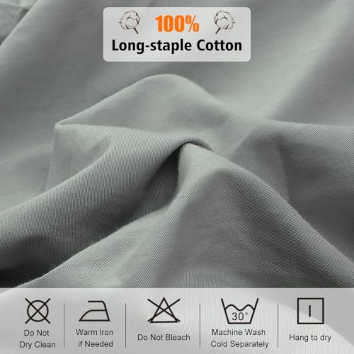 Image of Lirex Fitted Sheet, King Size 100% Cotton 300 Thread Count Soft Breathable Fitted Sheet, Dark Grey