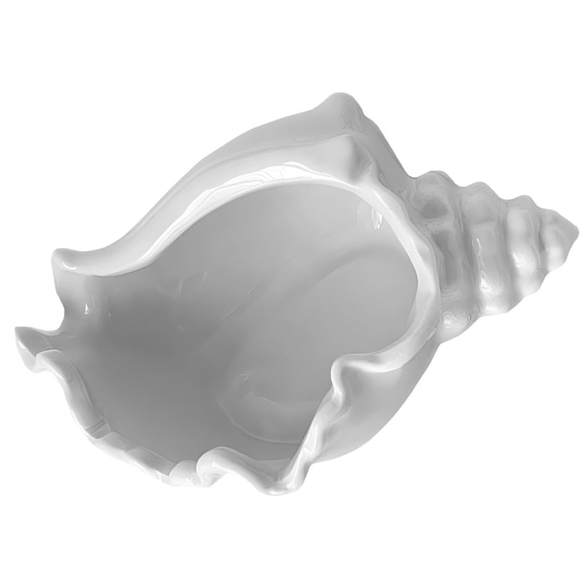 MAGICLULU Plateau à Bagues en Céramique Blanc de Conque, Bol de Rangement pour Clés et Bijoux, Organisateur Décoratif pour Comptoir la Maison