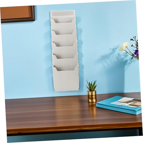 Porte-dossiers mural extensible A5 polypropylène support rangement bureau 5 cases