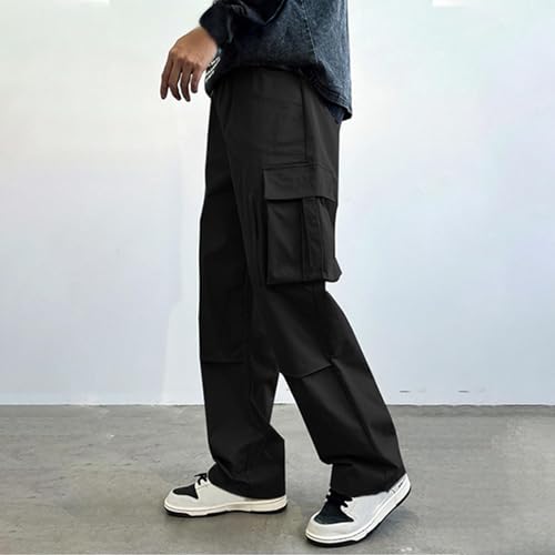 Men's Baggy Cargo Pants Wide Leg Casual Hiking Parachute Pants Loose Fit Hip Hop Outdoor Baggy Pants with Pockets3