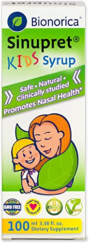Bionorica Sinupret Kids Sinus & Immune Syrup Respiratory & Immunity Boost Natural Fast Acting Herbal Support with Verbena & Elder Flower - Cherry Flavor - 3.38 oz