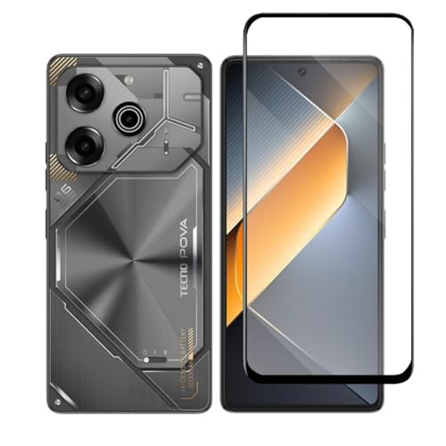 Image of Designerz hub Tecno Pova 6 Pro 5G Tempered Glass | 9H Full Glue Full HD, Shatterproof, Anti Scratch Screen Guard for Tecno Pova 6 Pro 5G