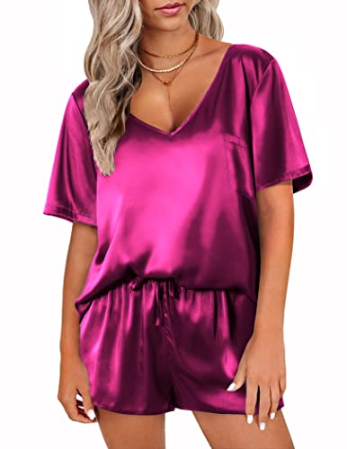 Ekouaer-Silk-Pajamas-Womens-Short-Sleeve-Sleepwear-Soft-Satin-Top-and-Shorts-Set-2-Piece-Pjs-Loungewear-S-XXL Ekouaer-Silk-Pajamas-Womens-Short-Sleeve-Sleepwear-Soft-Satin-Top-and-Shorts-Set-2-Piece-Pjs-Loungewear-S-XXL