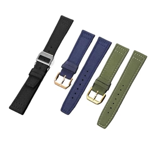 Correa de nailon para relojes IWC 20mm de lona negra accesorio de pulsera 3