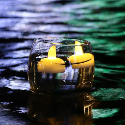Image of Coku Flameless Floating LED Candles, Waterproof Water Sensor Tealight Diyas, Battery Operated Decorative LED Tea Lights for Diwali, Wedding, Christmas & Home Decoration (Warm White, Pack 12)