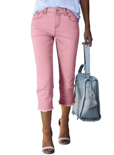 Image of Sidefeel Women's High Waisted Straight Leg Jeans Capri Denim Pants