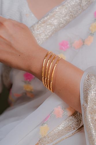 Image of Zeraki Jewels Women's Traditional Gold Plated Ishika Bangle (Set of 4)
