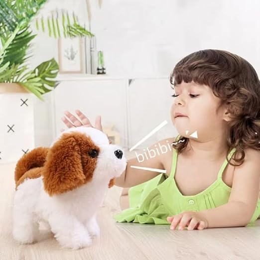 Image of Walking and Jumping Dog with Sound Puppy Toy for Kids | Soft & Interactive Battery Operated Toy | Birthday Gift for Babies | Educational Interactive Dog Toy for Baby Kids Children (Brown & White)