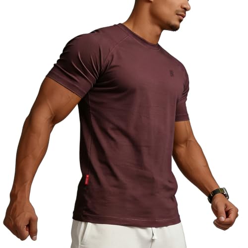 Image of Casual Short Sleeve Crew Neck Classic Wicking Breathable Fitness Muscle Athletic T Shirts Mens
