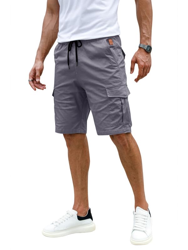 Elegancity Kurze Hosen Herren Cargo Shorts Sommer Freizeithose Kurze Elastische Taille Chino Shorts Mit 6 Taschen