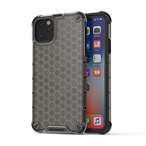 Image of Glasgow Back Case Cover Compatible with Apple iPhone 11 Pro Max (Honeycomb Pattern) - Black