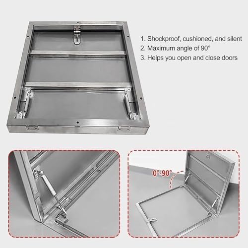 Heavy Duty Stainless Steel Roof Hatch Lockable Security Skylight Manhole Cover for Home & Commercial Maintenance Access Door for Safe Roof Access