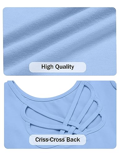 Image of Arshiner Girls Long Sleeve Ballet Leotards with Shinny Skirts Criss-Cross Back Dance Dresses