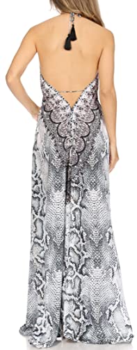 Image of Sakkas Lizi Womens Maxi High-Low Halter Handkerchief Long Dress Beach Party