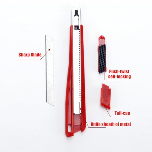 6 Pack Box Cutter Retractable, Utility Knife 9MM Wide Snap-Off Blades - image 4