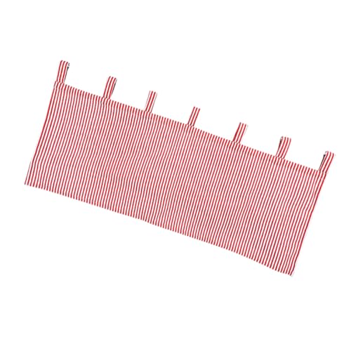 Cabilock Cortina Decorativa Corta de Tela Roja para Cocina y Dormitorio Visillo para Ventana con Diseño Rayas Fácil de Colgar y para Iluminación Natural y Privacidad Habitaciones