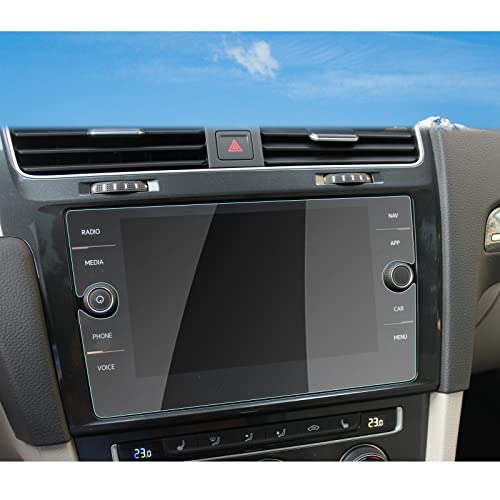 RUIYA Protector de pantalla de vidrio templado para sistema de navegación (2016-2018) Golf 7 Facelift GTI, GTE, GTD, Golf R y Golf,pantalla Crystal screen Película transparente Cover
