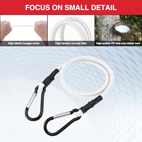 image for WORKPRO 24 Inch Bungee Cords with Hooks, 4 Pack Superior Rubber Heavy 