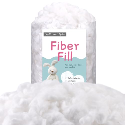 Image of LOKUNN High Resilience Pillow Fill, 500g Polyester Fiber, Stuffing for Pillows, Stuffed Animals, DIY Crafts