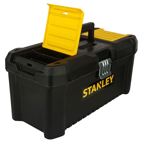 STANLEY Essential Tool Box (16in), Durable Storage Solution with Removable Tote Tray and Organisers, for Parts and Tools Storage, STST1-75518 5 STANLEY Essential Tool Box (16in), Durable Storage Solution with Removable Tote Tray and Organisers, for Parts and Tools Storage, STST1-75518 - Image 5