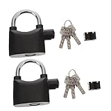 Serrure d'alarme à moteur - cadenas à usages multiples avec une apparence mini, facile à transporter, chaque serrure avec 3 clés, serrure d'alarme de sécurité