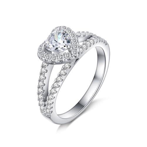 Halo Heart Ring for Women 18k Gold Plated Cubic Zirconia Wedding Engagement Rings2