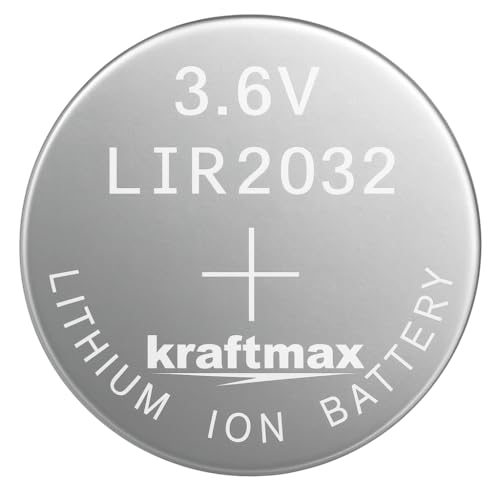 Kraftmax LIR 2032 botón batería de alto rendimiento   3,6 V/litio/LIR2032 placa base Batería de copia de seguridad