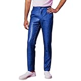 Metallic Hose für Herren Hip Hop Glänzende Disco Hosen Nachtclub Party Tanzhose 70er Jahre Pailletten Paillettenhosen Festival Freizeithose Glitzer Outfit Hose Clubwear Streetwear