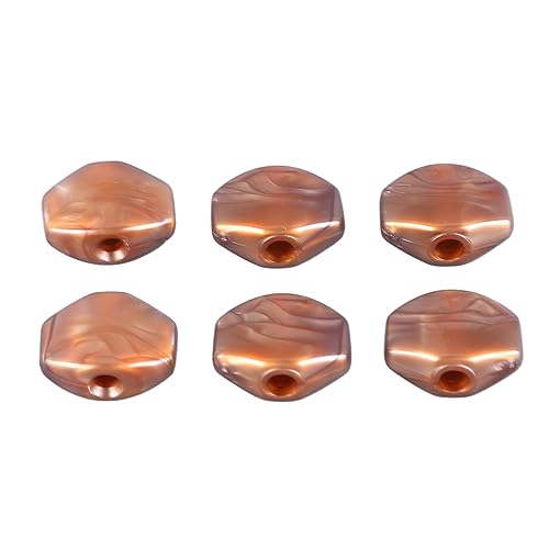 ギターマシンヘッドキー、標準デザインギターチューニングペグキャッププラスチックかわいい色幅広い用途簡単な取り付け耐久性のある演奏用6個 (コーヒー)