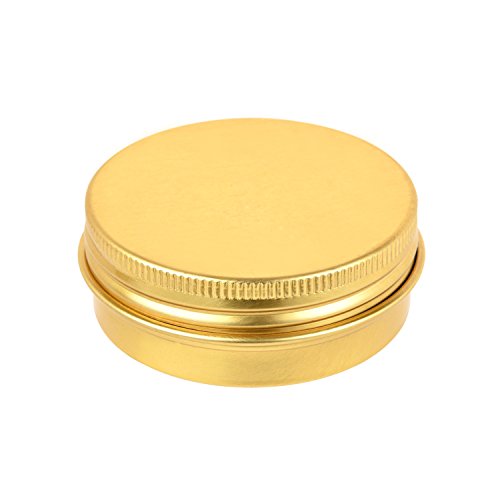 Aluminum Metal Tins 1 Ounce 48 Pack Round Tin Containers Storage Tins Metal Jars Empty Lip Balm Container Small Containers with lids,Gold4