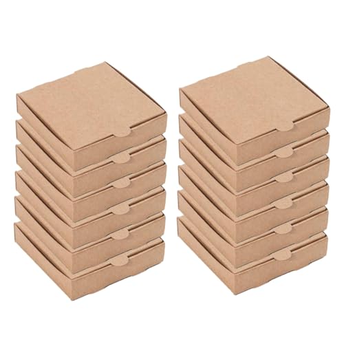 HAPINARY Pizza Preservation Box Set of 12 Portable Pizza Storage Boxes Thick Paper Leakproof Party Favor Pizza Packing