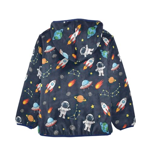 CHIFIGNO Cute Astronauts Kids Warm up Jacket Fleece Jacket for Fall Winter 3T2