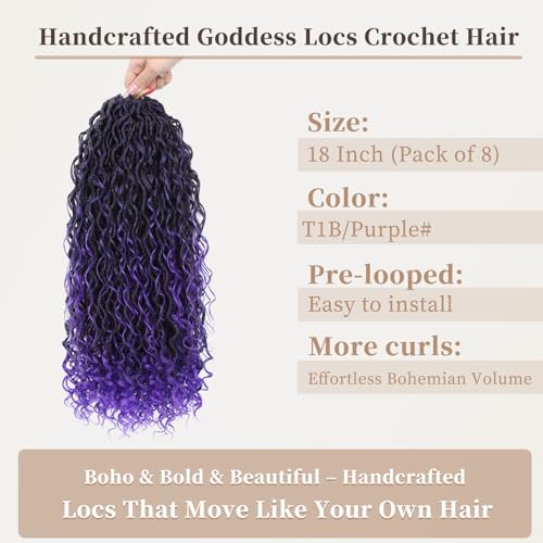 Image of Goddess Faux Locs Crochet Hair for Black Women, Long Boho Style Locs Braids