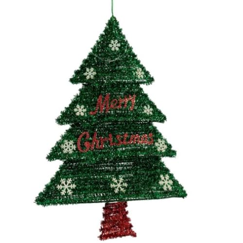 Decorazione Natalizia Ciondolo Albero di Natale Schiumo Luce LED Rosso Verde Polipropilene Pet 44 x 58.8 x 7 cm 12 Pezzi