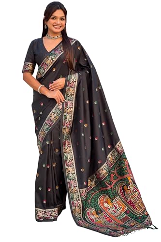 Image of SGF11 Women's Kanjivaram Pure Soft Silk Saree With Unstitched Blouse Piece