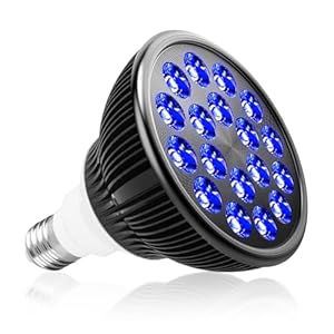 Blue Light Therapy Bulb, 18 LEDs 415nm Blue Light Therapy for Face and Back, High Irradiance, Large Coverage Area Blue Light Therapy Lamp, Suitable E26 Socket(Only Bulb)