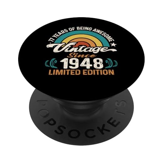 Retro Sunset 77 Years Of Awesome Born 1948 - 77 cumpleaños PopSockets PopGrip Adhesivo