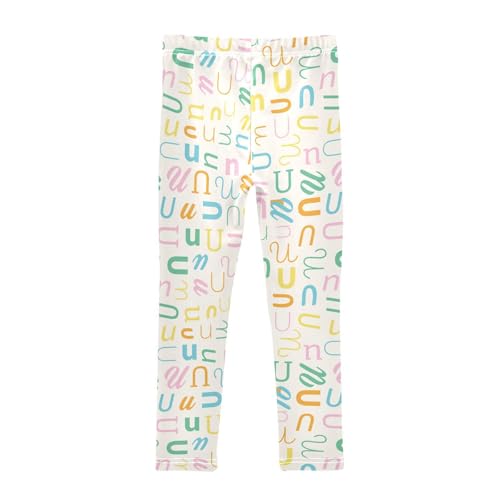 ZZKKO Girls Leggings Letter U Toddler Girls Clothes Leggings for Girls Toddler Girls Leggings 3-4T2