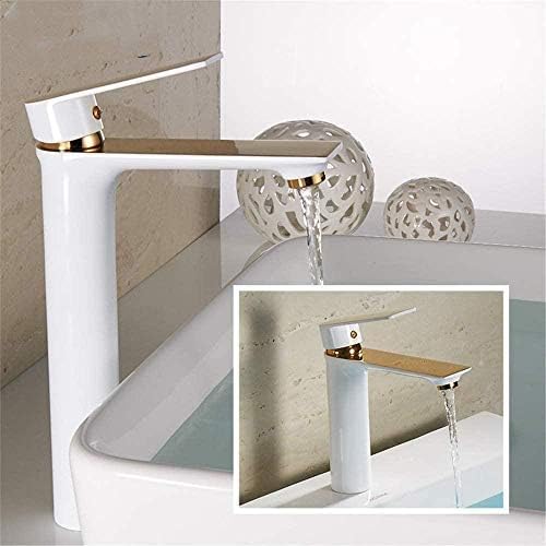 Robinet cascade blanche anti-éclaboussures pour lavabo et évier net