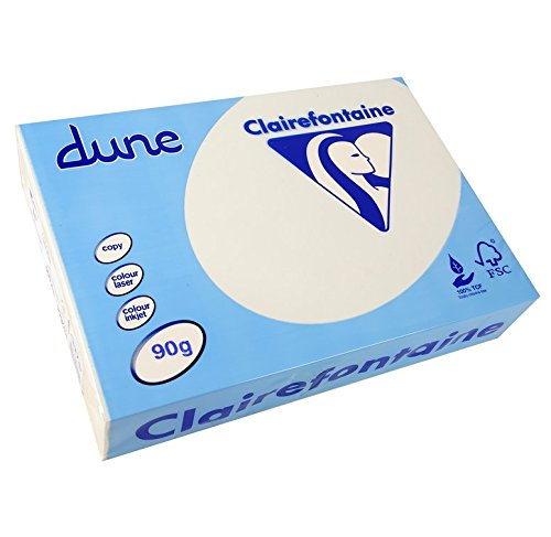 Clairefontaine 5 Stück Kopierpapier 500 Blatt Dune 90 g A4 210 x 297 mm FSC zertifiziert/TCF weiß