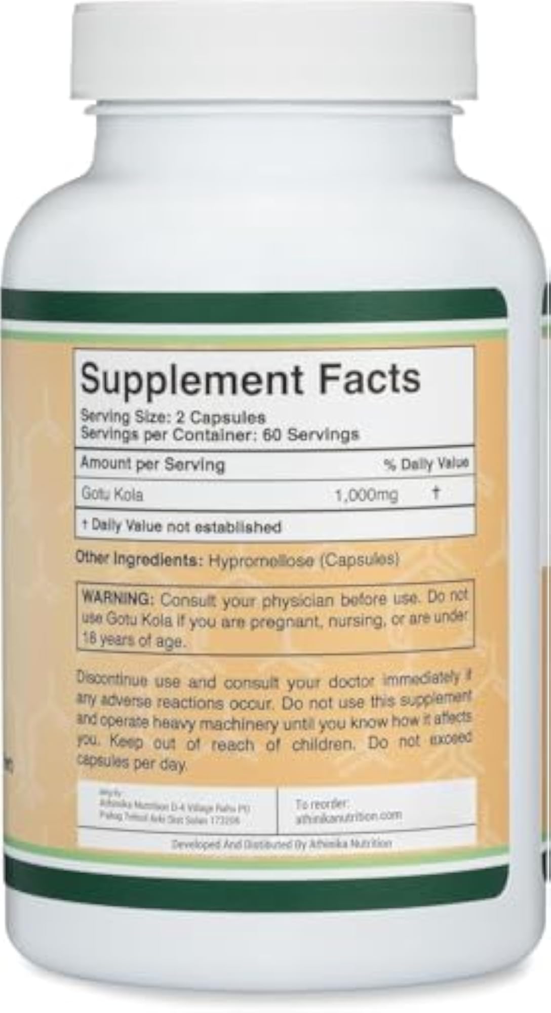 Natural Gotu Kola Capsules, 120 Capsules