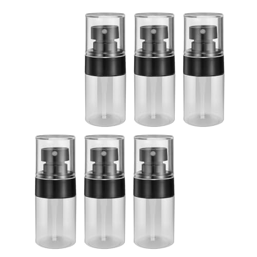 6 Pack 1oz Mini Spray Bottle, 30ML Plastic Empty Refillable Fine Mist Travel Toners Perfume Face Small Spray Bottles (6 Pcs Black)