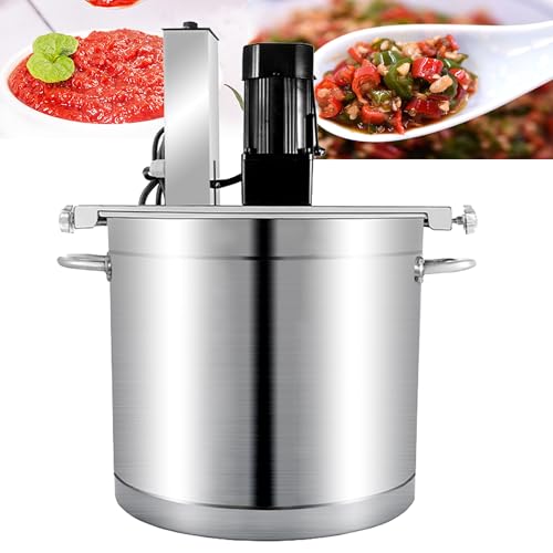 200W Commercial Automatic Stir, 20L/25L Stainless Steel Automatic Mixer Machine With 4-Blade Mixing Scraper, Adjustable Speed, for Soup Chili Sauce Beverage Jam Porridge,20L