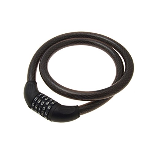 Aexit 5-Digit Coil Bike Locks Resettable Combination Lock U-Locks (20mm Dia)