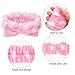 WTYPOPK 25 Pcs Pink Spa Headband Bulk Set - Soft Coral Fleece Makeup Headbands for Women, Elastic Bow Hair Bands for Washing Face, Skincare & Shower, Adjustable Hair Wraps (Pink with White Dots)