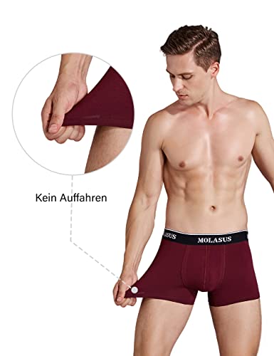 Molasus Mens Cotton Stretch Trunks Underwear No Fly Tagless Underpants Pack of 54
