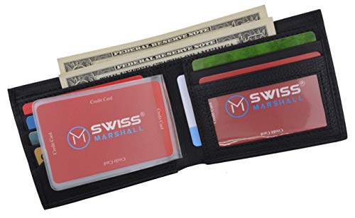 Premium Leather RFID Blocking Men's Slim Bifold Credit Card ID Wallet Black Gift Box3